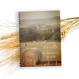 Round Hay Bales Farm Wedding Guest Book Notizblock