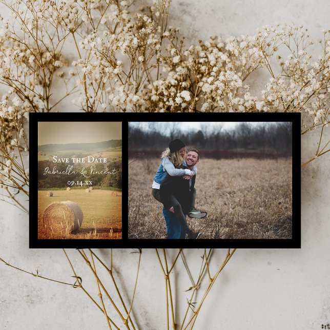 Round Hay Bales Farm Wedding Save the Date (Von Creator hochgeladen)
