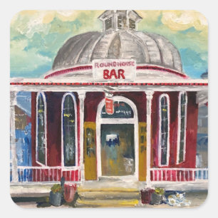 "Round House Bar" Quadratischer Aufkleber