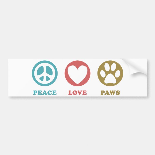 Round Icons Peace Liebe Paws Autoaufkleber (Vorne)