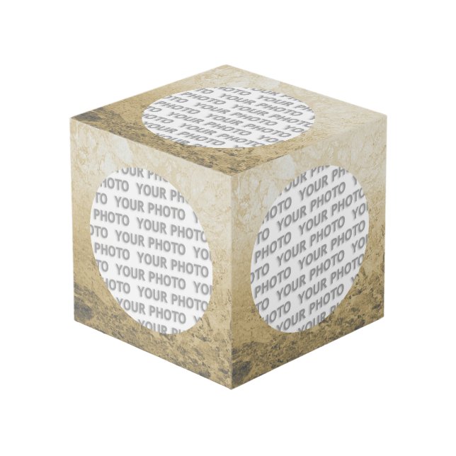 Round in Square Frame Spritzer 6 + Ihr Foto Würfel (Vorderseite Schrägansicht)