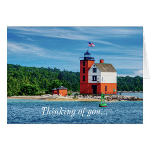 Round Island Lighthouse Denken Sie an Sie Notecard
