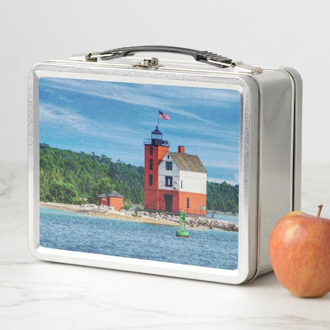 Round Island Lighthouse Metall Brotdose (Beispiel)