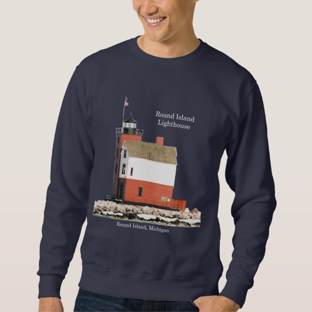 Round Island Lighthouse Shirt dunkel (Vorderseite)