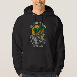 Round Island Vero Beach Florida USA Manatee Alliga Hoodie