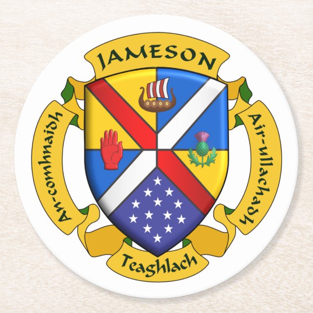 Round-JamFam-Untersetzer - 2 Runder Pappuntersetzer (Vorderseite)