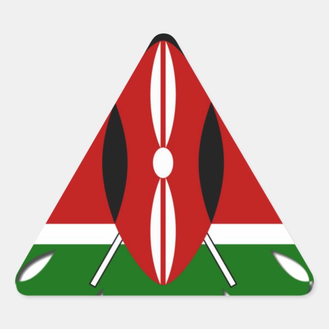 Round Kenyan Motif: Ein nationales Symbol Dreieckiger Aufkleber (Vorderseite)