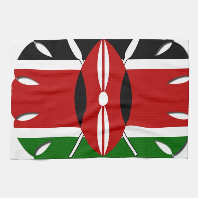 Round Kenyan Motif: Ein nationales Symbol Handtuch (Horizontal)