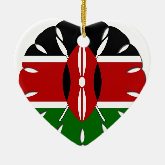 Round Kenyan Motif: Ein nationales Symbol Keramikornament (Vorne)