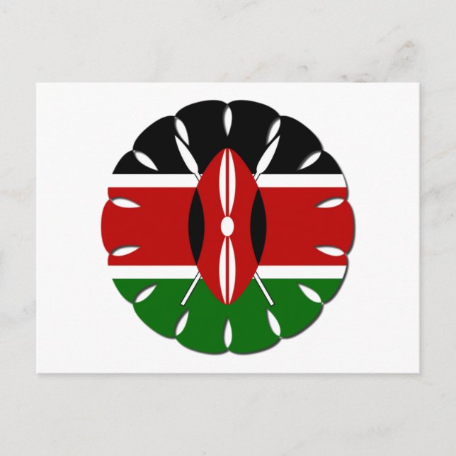 Round Kenyan Motif: Ein nationales Symbol Postkarte (Vorderseite)