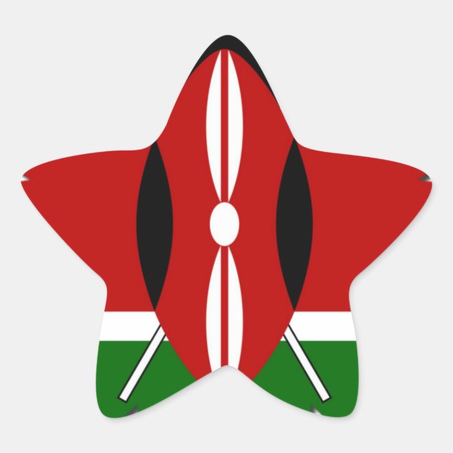 Round Kenyan Motif: Ein nationales Symbol Stern-Aufkleber (Vorderseite)