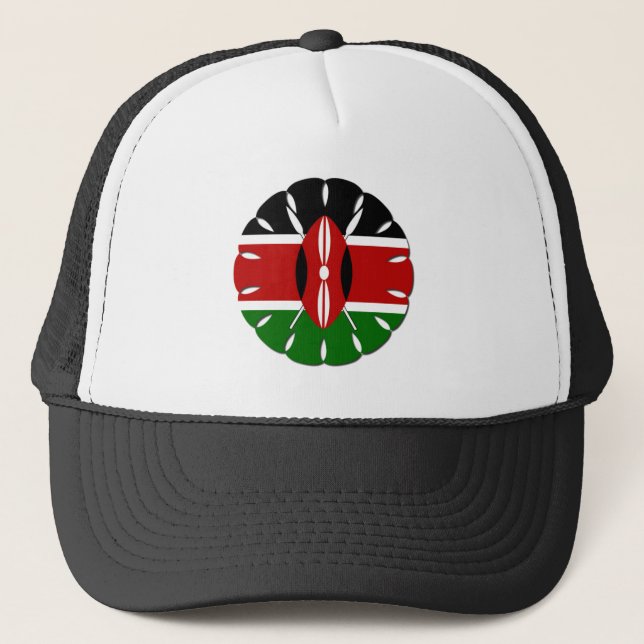 Round Kenyan Motif: Ein nationales Symbol Truckerkappe (Vorderseite)