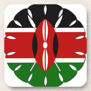 Round Kenyan Motif: Ein nationales Symbol Untersetzer