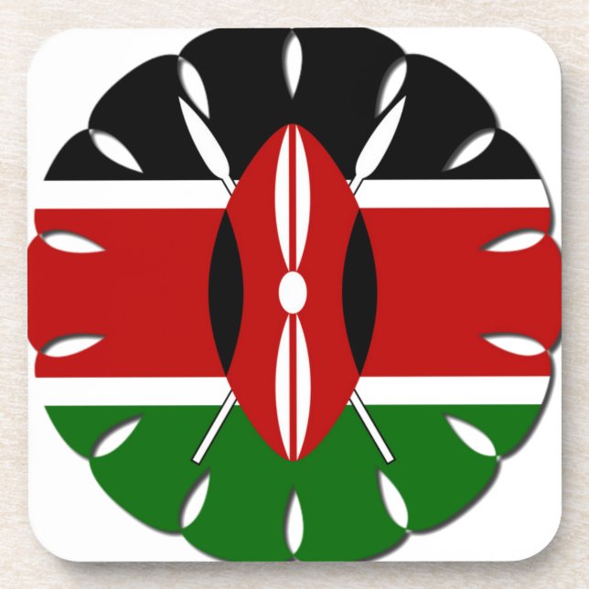 Round Kenyan Motif: Ein nationales Symbol Untersetzer (Vorderseite)