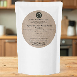 Round Kraft Cottage Food Product Label with Logo Runder Aufkleber
