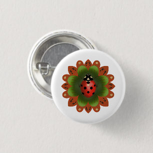 Round Ladybug Button