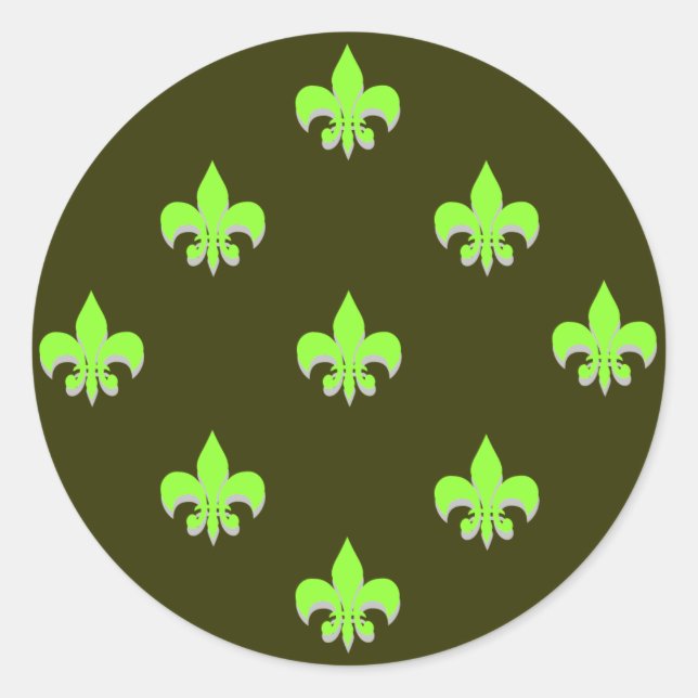 Round Lilie Stickers ACID GREEN (Vorderseite)
