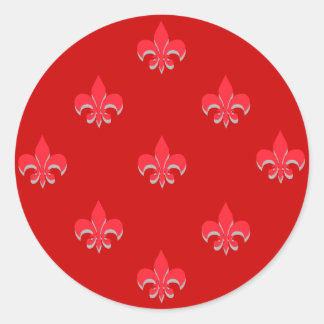 Round Lilie Stickers RED