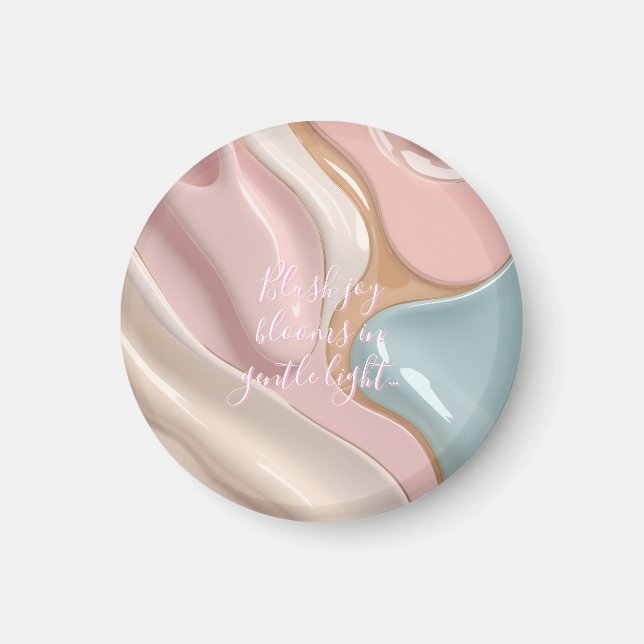 Round magnet in stylish abstract graphic (Vorne)