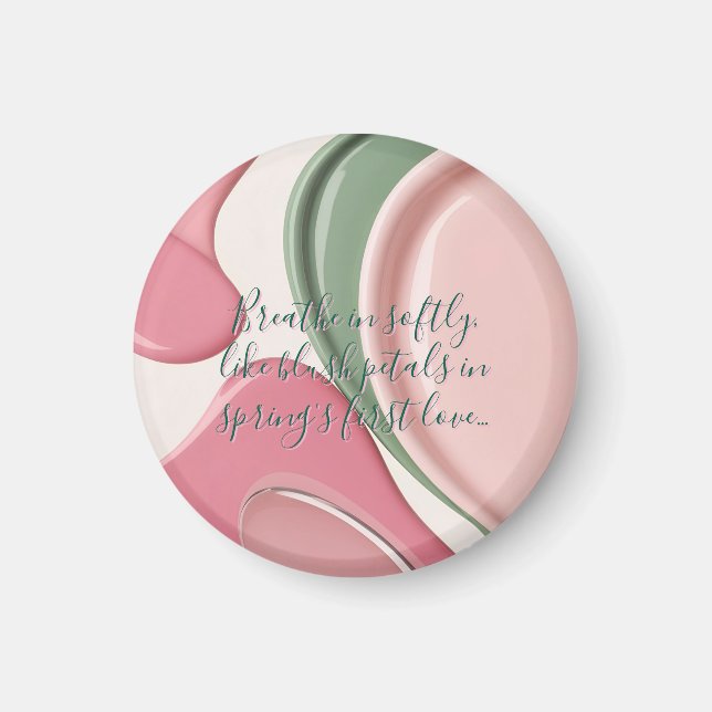 Round magnet in stylish abstract graphic (Vorne)