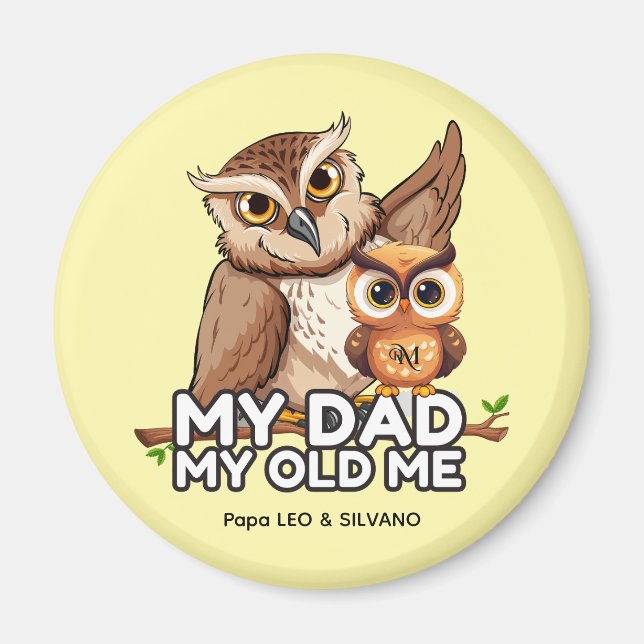 Round Magnet : Mein Vater Mein altes Ich (gelb) (Vorne)