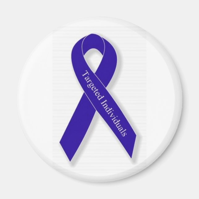 Round-Magnet mit dem Indigo-Ribbon-Logo Magnet (Vorne)