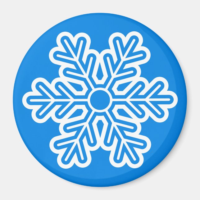 Round Magnet Snowflake (Vorne)