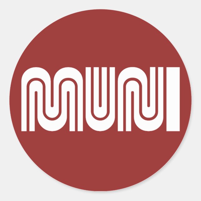 Round Maroon San Francisco Muni Sticker (Vorderseite)