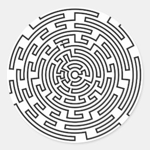 Round Maze Runder Aufkleber