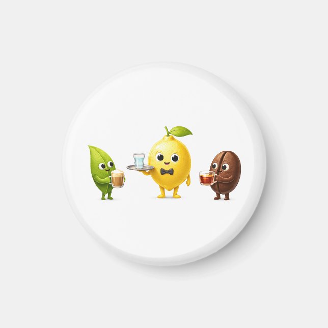 Round Mini Fridge Magnet – Minimal Kitchen Decor (Vorne)