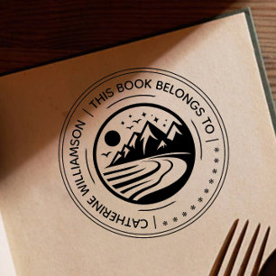 Round Mountain Sketch Dieses Buch gehört Gummistempel