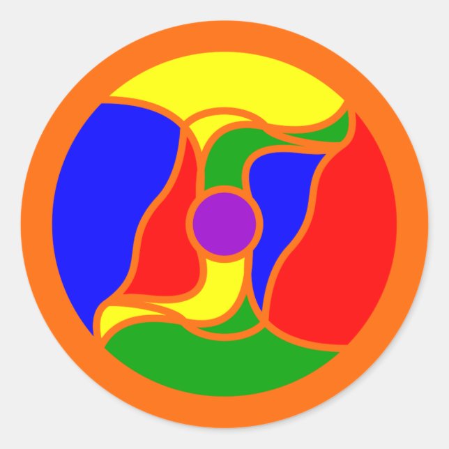 Round Optoskept Mandala Aufkleber (Vorderseite)