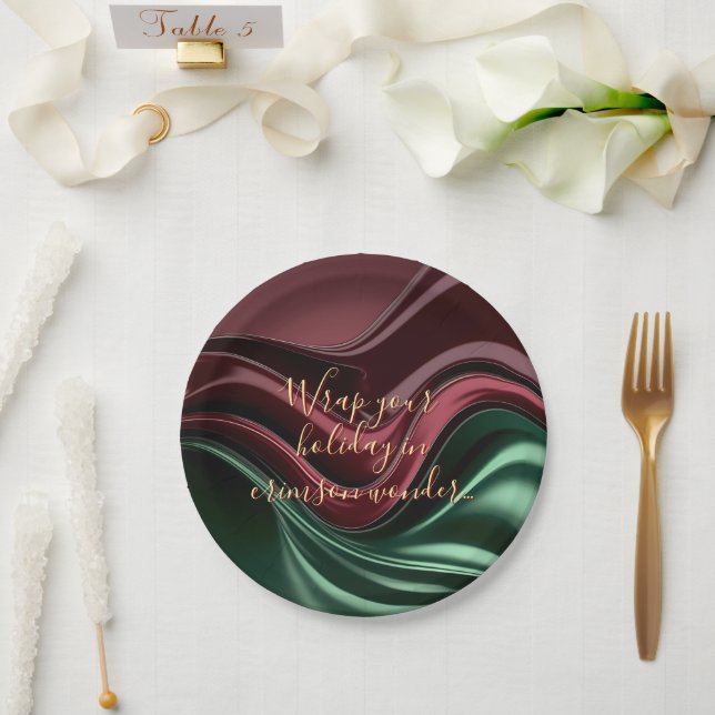 Round paper plate in stylish graphic pappteller (Hochzeit)