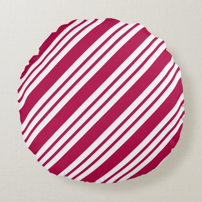 Round Peppermint Weihnachts Candy Holiday Kissen (Vorderseite)