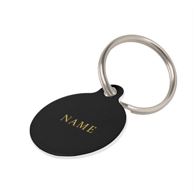 Round Pet ID Tag with Your Pet’s Name Engraved Haustiermarke (Seite)