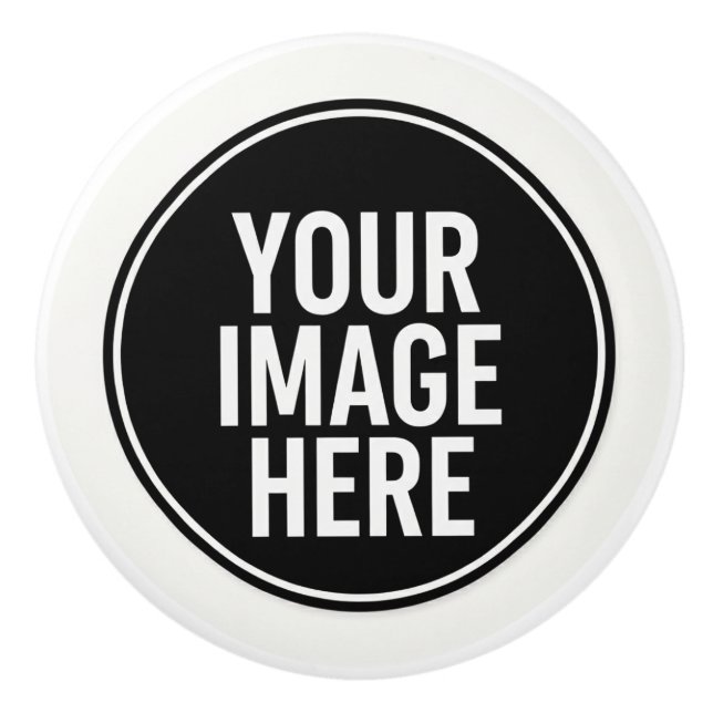 Round Photo Upload Cabinet Knob Pull Keramikknauf (Vorderseite)