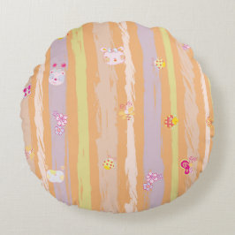 Round Pillow – Baby Joy & Creatures Pastel Animal Rundes Kissen