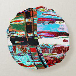 Round Pillow – Collapse Reflection Abstract Design Rundes Kissen