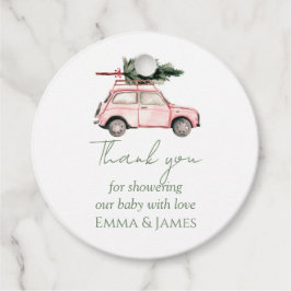 Round Pink Car Weihnachtsgeschenk Tag Geschenkanhänger