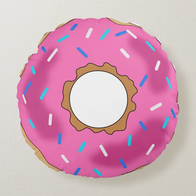 ROUND PINK DONUT PILLOW RUNDES KISSEN (Vorderseite)