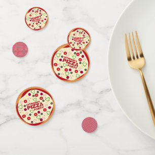 Round Pizza Party Kindergeburtstag Konfetti