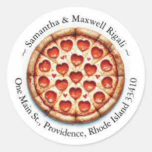 Round Pizza Stickers Rücksendeadressen-Aufkleber
