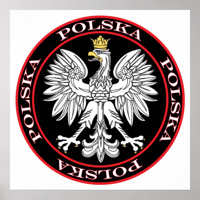 Round Polska Eagle Poster (Vorne)