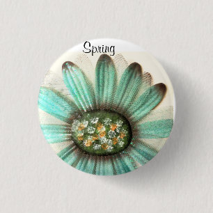 ROUND REFRIGERATOR MAGNET SPRING FLOWER BUTTON