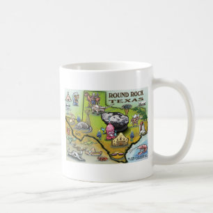Round Rock Texas Cartoon Map Kaffeetasse