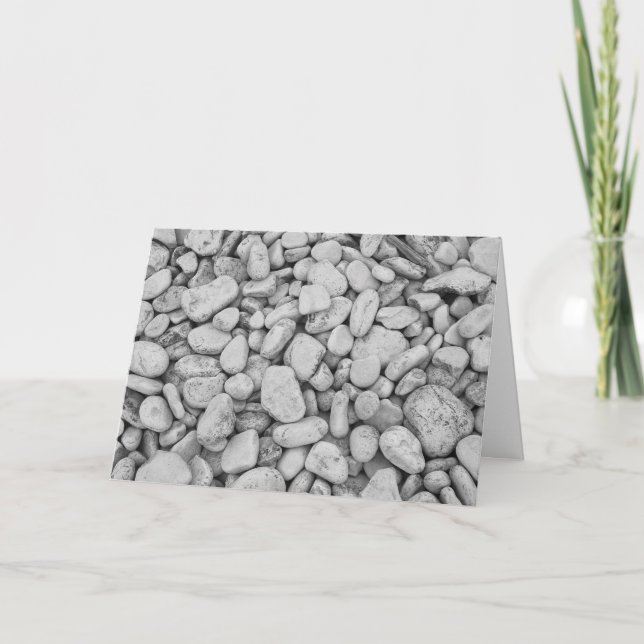 Round Rocks Black and White Foto Dankeskarte (Vorderseite)