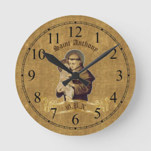 Round Saint Anthony Wall Clock Runde Wanduhr
