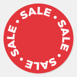 Round Sale.Sale. Rote Aufkleber