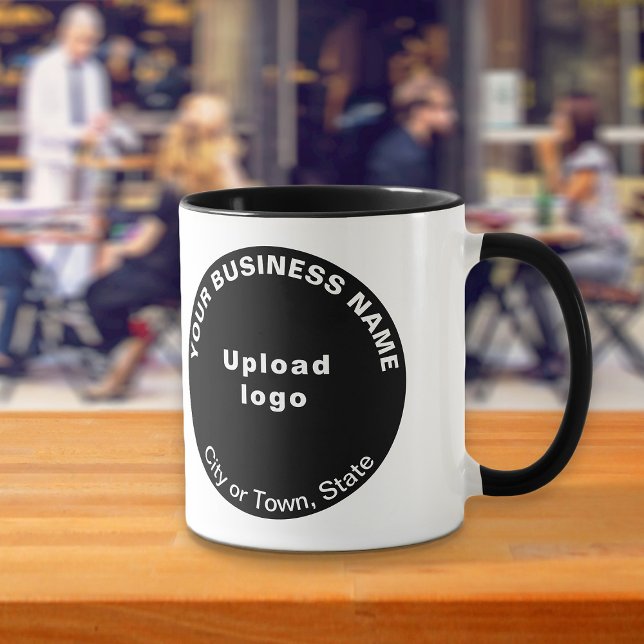 Round Shape-Business-Marke auf der Black Combo-Tas Tasse (Build brand name awareness. Black combo mug with round shape business brand.)