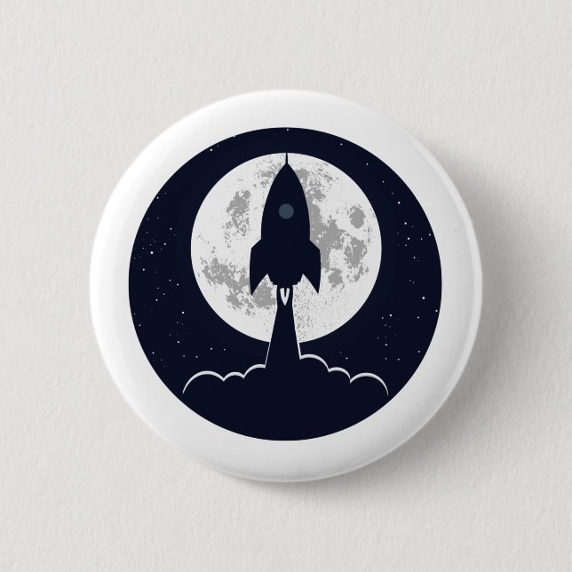 Round Silhouette Rocket Lift off Button (Vorderseite)